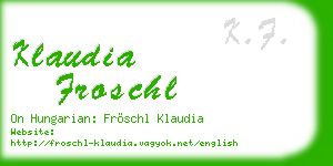 klaudia froschl business card