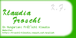 klaudia froschl business card